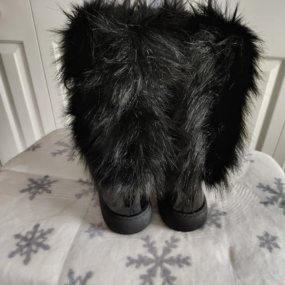 Oscar Sport Ski Ape Faux Fur Patent Leather Black Boots 9.5 - Picture 4 of 12